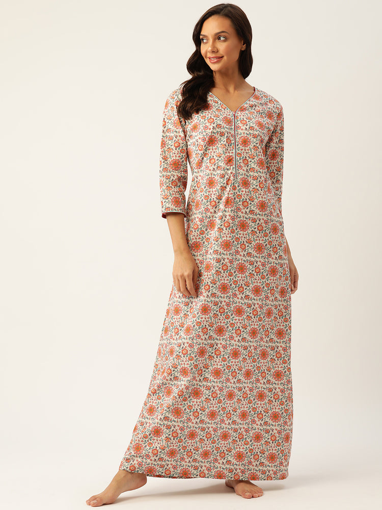 Load image into Gallery viewer, CREAM ORANGE GOWN