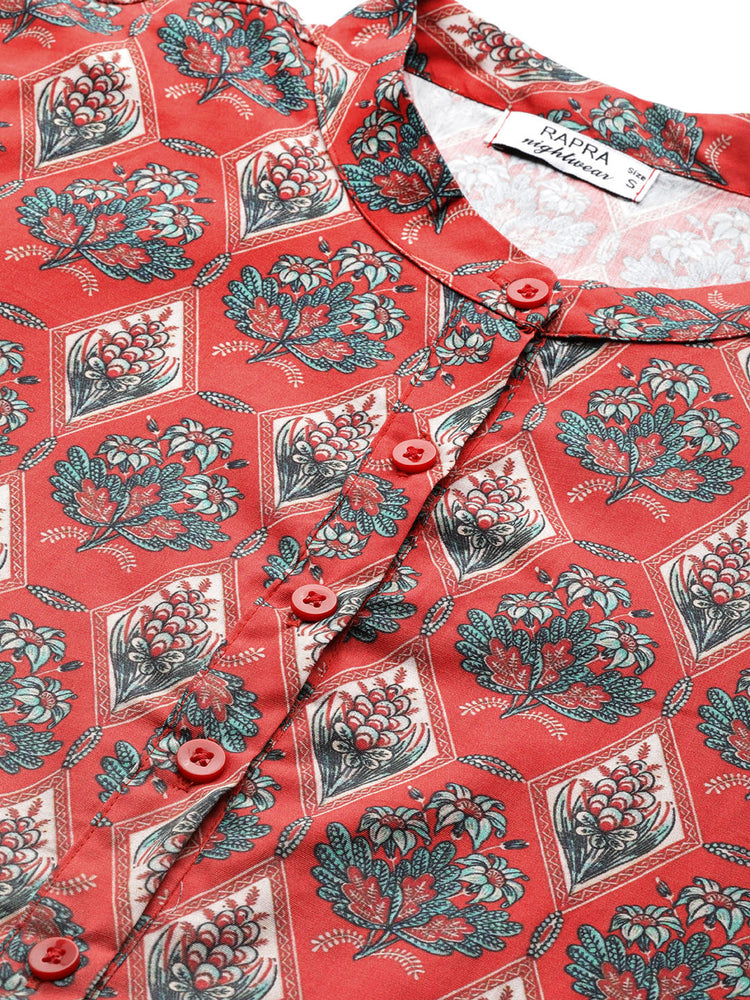 Load image into Gallery viewer, RED GREEN FLORAL GOWN