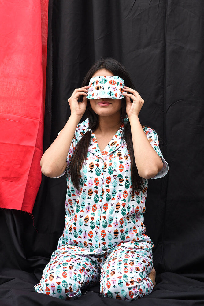 Load image into Gallery viewer, LETS GO FISHING - TWINNING PAJAMA SET