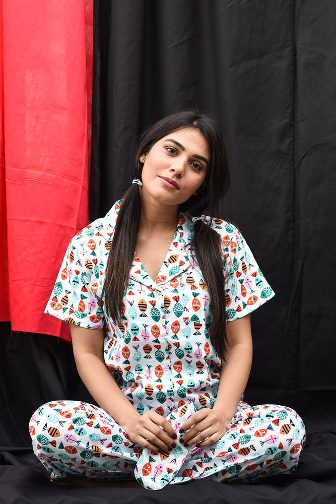 Load image into Gallery viewer, LETS GO FISHING - TWINNING PAJAMA SET