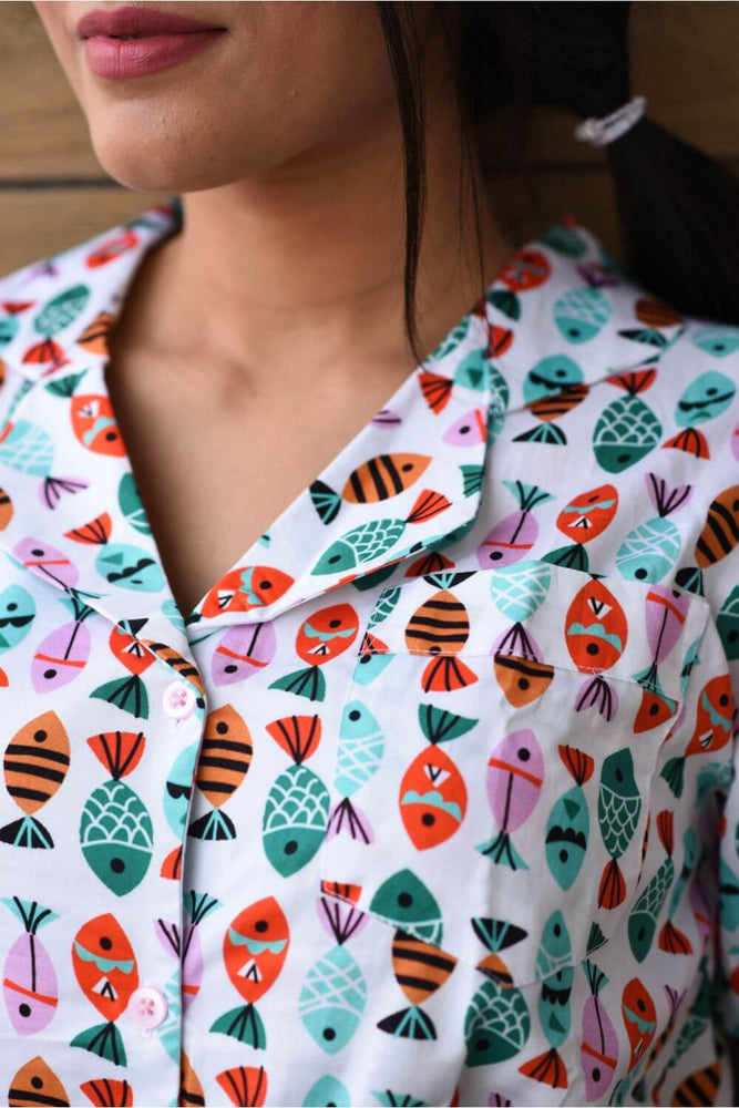 Load image into Gallery viewer, LETS GO FISHING - TWINNING PAJAMA SET