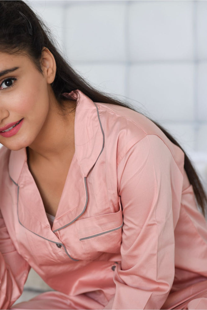 Load image into Gallery viewer, PEACH NOTCHED COLLAR COTTON