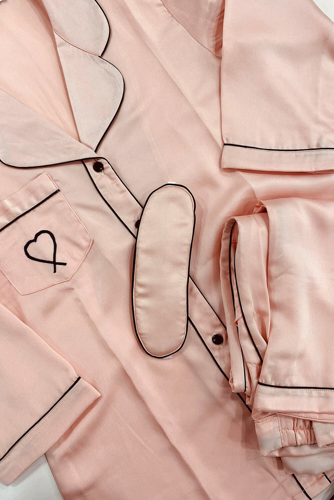 Load image into Gallery viewer, Soft Pink- Heart Satin Notched Collar