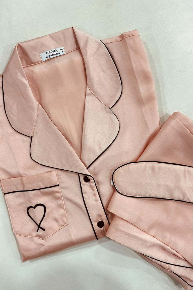Load image into Gallery viewer, Soft Pink- Heart Satin Notched Collar