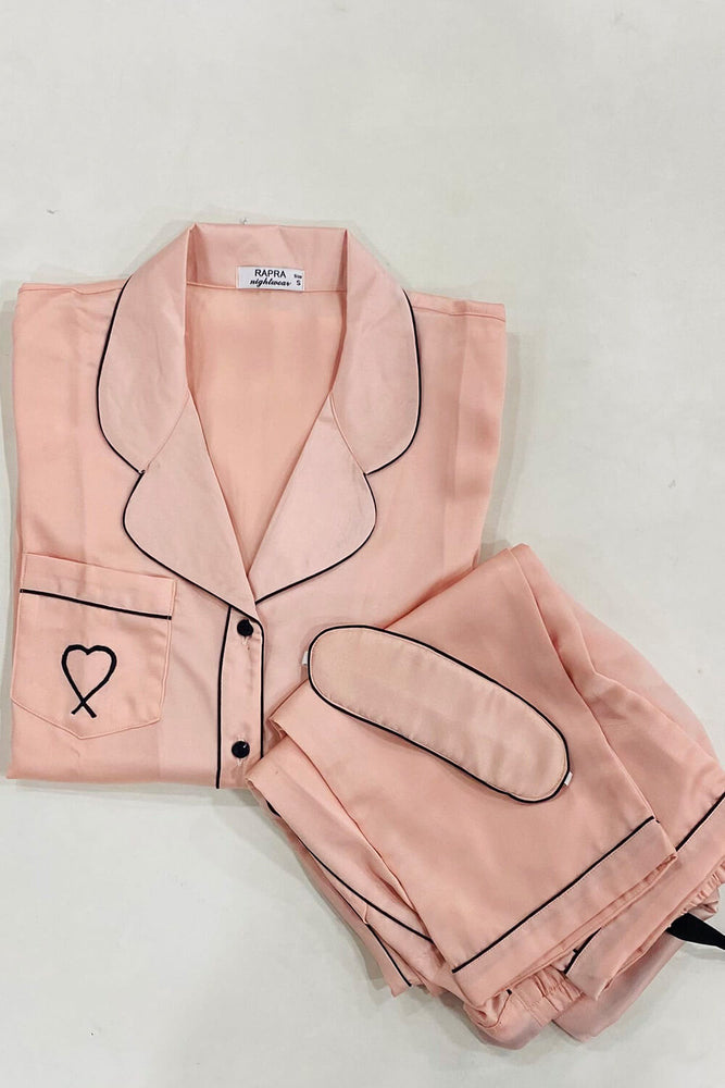 Load image into Gallery viewer, Soft Pink- Heart Satin Notched Collar