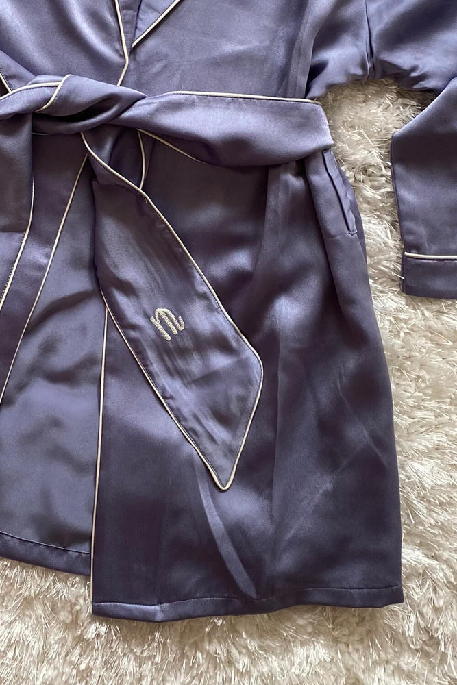 Load image into Gallery viewer, CUSTOMISED LUXE ROBE - DUSKY BLUE