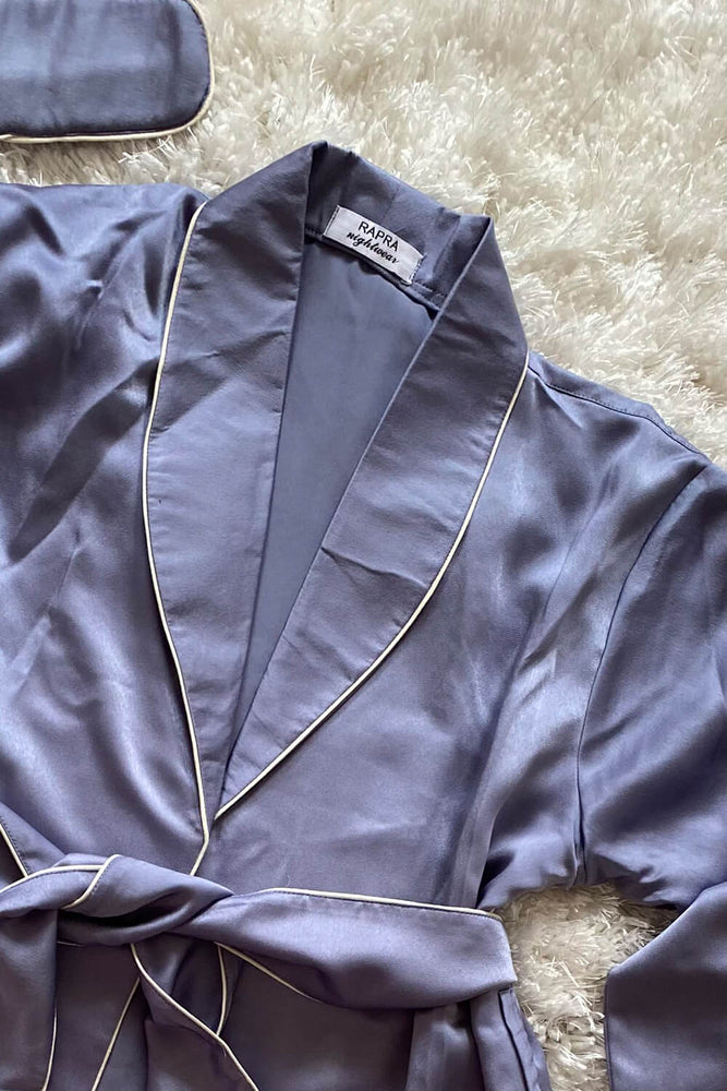 Load image into Gallery viewer, CUSTOMISED LUXE ROBE - DUSKY BLUE