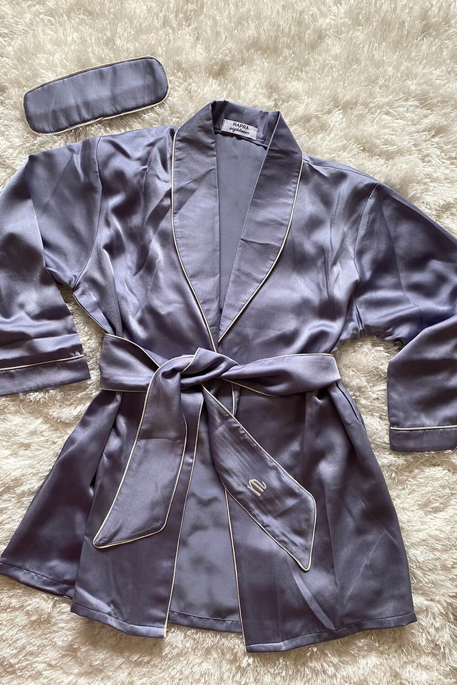 Load image into Gallery viewer, CUSTOMISED LUXE ROBE - DUSKY BLUE