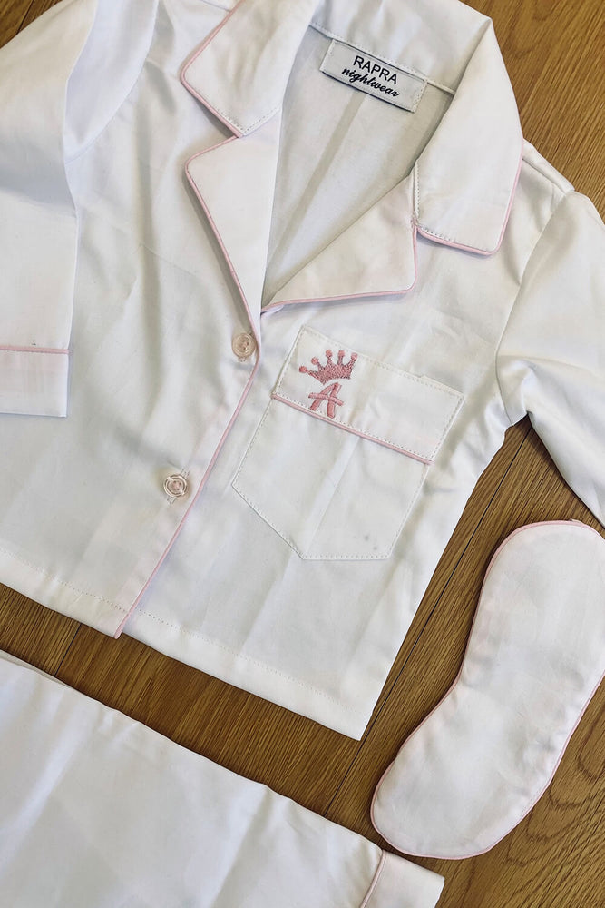 Load image into Gallery viewer, CUSTOMISED WHITE CROWN - TWINNING PAJAMA SET