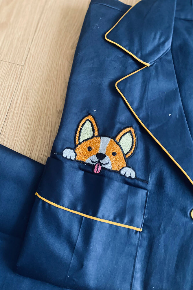 Load image into Gallery viewer, PEEK-A-BOO - NAVY BLUE -TWINNING PAJAMA SET