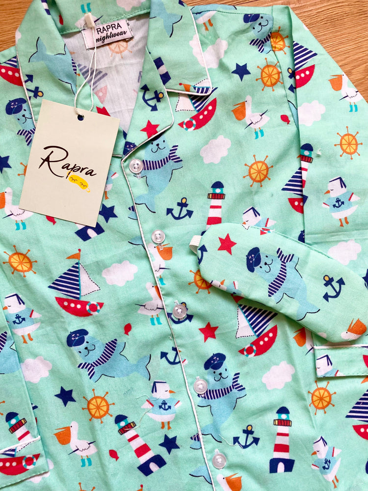 Load image into Gallery viewer, SMOOTH SAILING - TWINNING PAJAMA SET