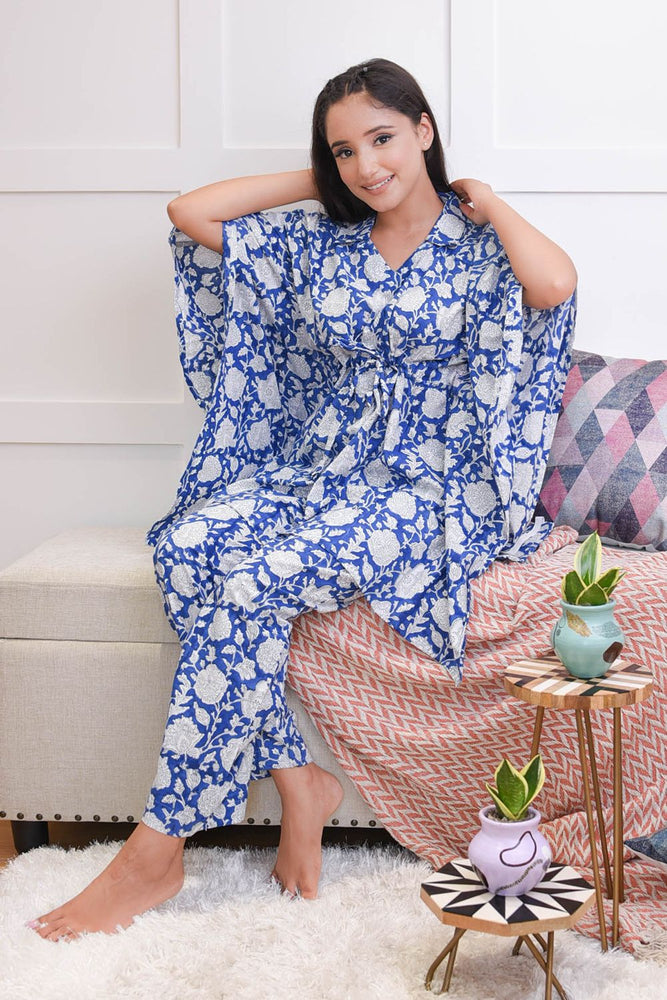Load image into Gallery viewer, ROYAL BLUE JAL KAFTAN SET
