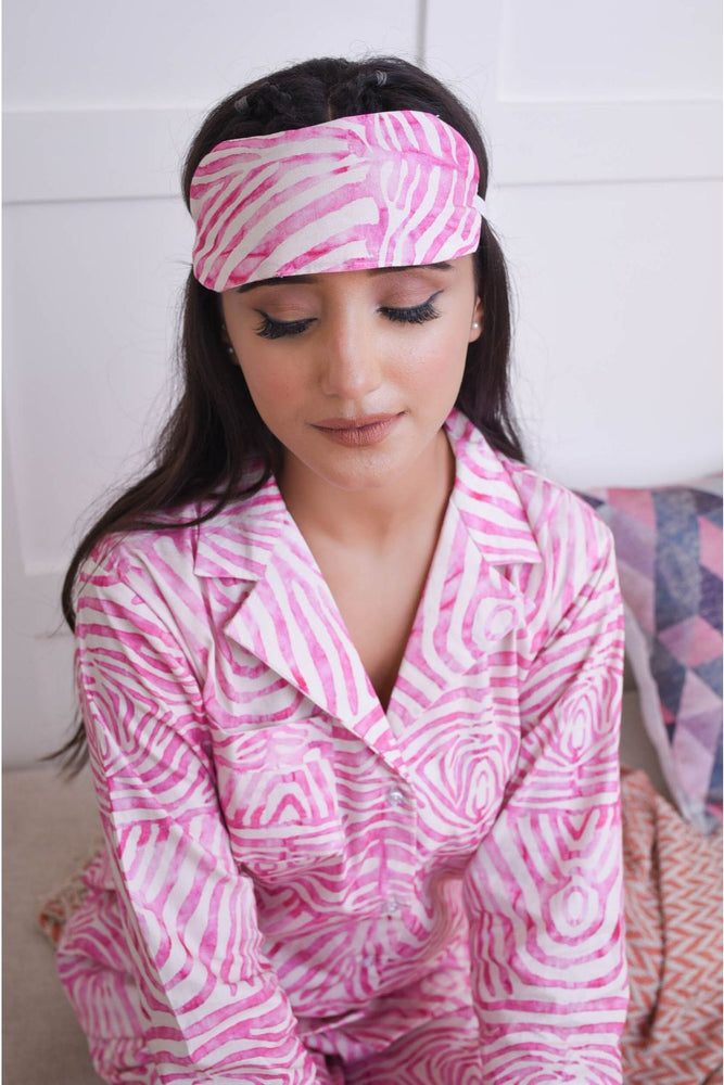 Load image into Gallery viewer, FOREVER PINK ABSTRACT - TWINNING PAJAMA SET
