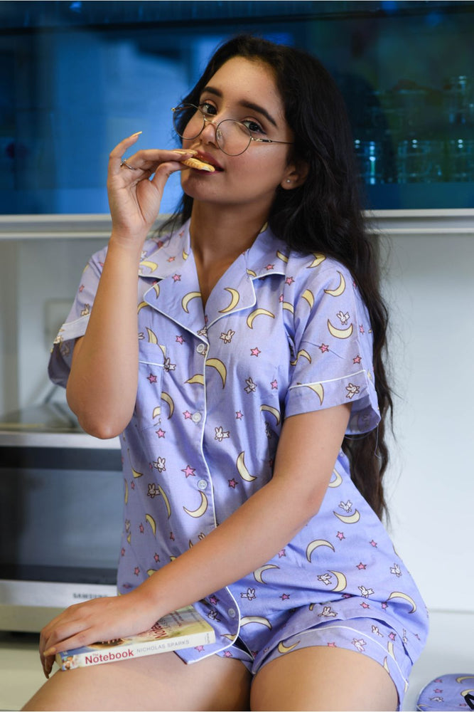 Load image into Gallery viewer, FLY TO THE MOON - TWINNING PAJAMA SET
