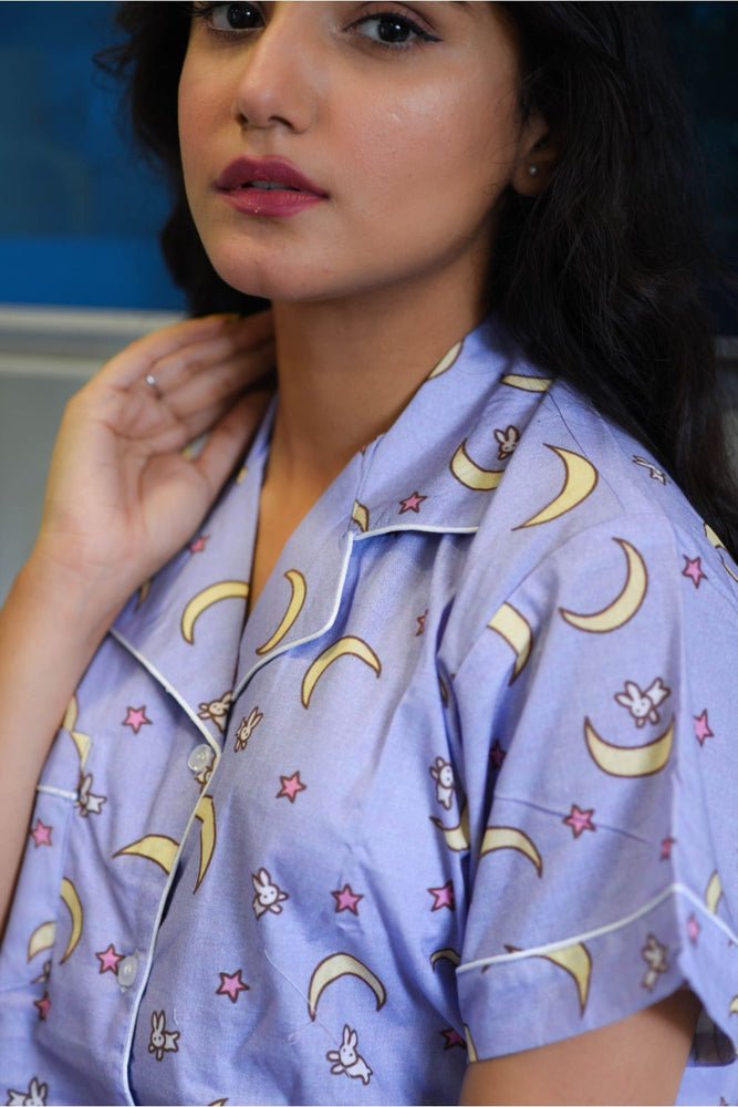 Load image into Gallery viewer, FLY TO THE MOON - TWINNING PAJAMA SET
